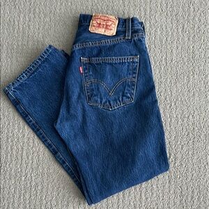 Levi's 501 Blue Straight Jeans Classic Design